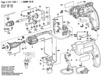 Bosch 0 601 135 763 Gbm 10 E Drill 230 V / Eu Spare Parts